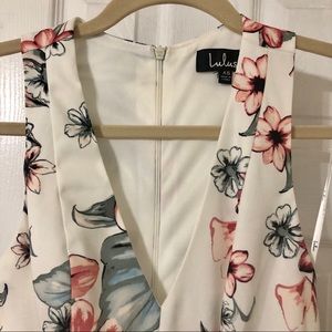 Ivory Floral Print Skater Dress (LULUS)
